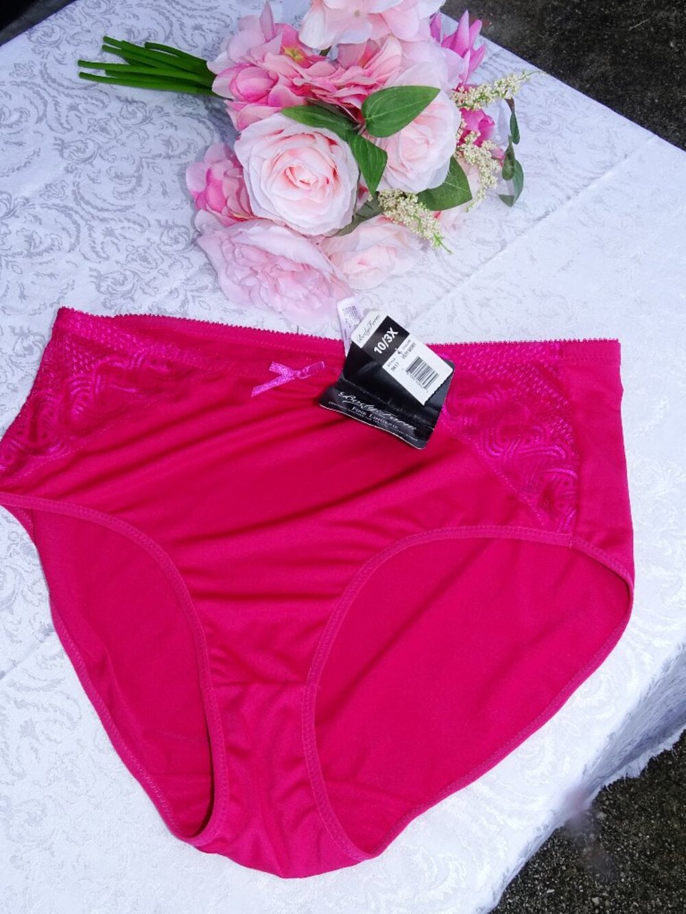 Body Form Full Cut Very Berry Lace Insert Panties 10/3X